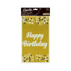 Picture of TABLE CLOTH HAPPY BIRTHDAY GOLD 137X183CM